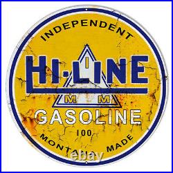 Hi Line Gasoline Reproduction Vintage Motor Oil Metal Sign 30x30 RVG640-30