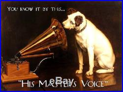His Master's Voice Hmv Vintage Antique Style Bar Pool Mancave Metal Wall Sign