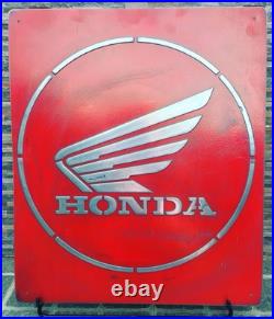Honda Vintage Metal Sign Hand Cast Aluminum Relief Wall Art