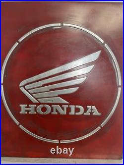 Honda Vintage Metal Sign Hand Cast Aluminum Relief Wall Art