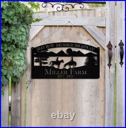 Horse Ranch Large Metal Sign, Metal Horse Farm Sign, Horse Lover Gift Sign Metal