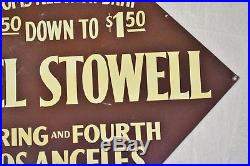 Hotel Stowell Vintage Metal Sign La California Rare Find