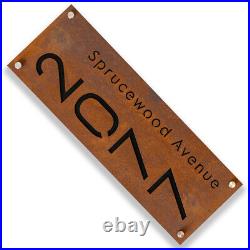 House Number Rustic Sign Address Plaque Rusted Steel