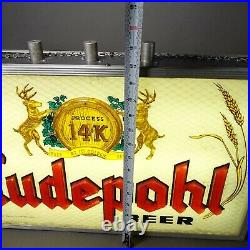 Hudepohl Vintage Lighted Beer Sign Metal Cincinnati 40s 50s 60s Not Porcelain