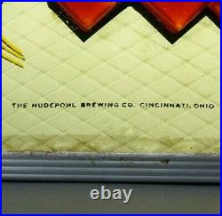 Hudepohl Vintage Lighted Beer Sign Metal Cincinnati 40s 50s 60s Not Porcelain