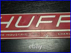 Huffy Metal Advertising Sign Hufford Industries Charlevoix Michigan MI Vintage Huffy Metal Advertising Sign Hufford Industries Charlevoix Michigan MI Vintage