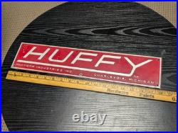 Huffy Metal Advertising Sign Hufford Industries Charlevoix Michigan MI Vintage