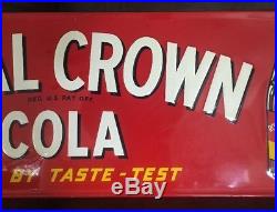INCREDIBLE Vintage Royal Crown Cola Metal Sign 1951 LARGE SIZE 18 X 54