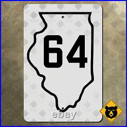 Illinois Route 64 highway marker 1934 road sign Chicago Saint Charles 21x14