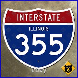 Illinois interstate route 355 highway marker 1961 road sign Chicago metro 28x24