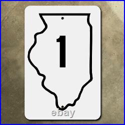 Illinois state road 1 highway 1935 sign Chicago Dixie Vincennes Trail 12x18