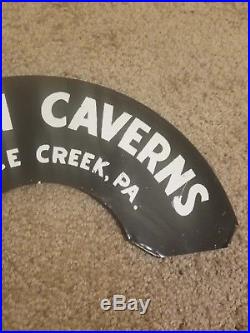Indian Caverns Spruce Creek PA Metal Tin Sign Vintage 1950 Old Original Park Art