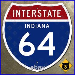 Indiana Interstate 64 highway route marker shield sign 1957 Evansville 18x18