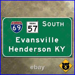 Indiana Interstate 69 state road 57 south Evansville Henderson KY sign 21x12