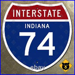 Indiana Interstate 74 highway route marker 1957 road sign Champaign 18x18