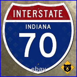 Indiana interstate 70 road sign highway 1957 Terre Haute Indianapolis 18x18