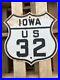 Iowa_32_US_Hwy_State_Road_Route_Sign_Cast_Iron_Highway_RARE_01_aue