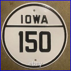 Iowa state route 150 road marker highway sign embossed 1934 shield 16