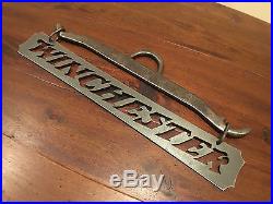 Iron Metal Winchester Sign wall art plaque hunter cabin rustic vintage xmas gift