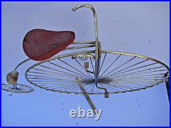 JERE Rare GOLD color Metal Bike Penny Farthing Vintage Wall Sculpture Signed