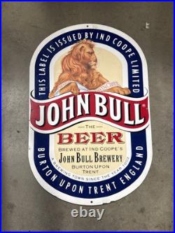 John Bull Beer Vintage 24x16 Porcelain Metal Wall Sign FT11 John Bull Beer Vintage 24x16 Porcelain Metal Wall Sign FT11