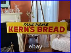 KERNS BREAD 1959 Vintage Metal Sign Embossed