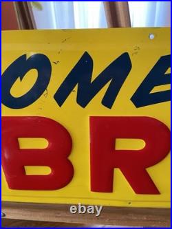 KERNS BREAD 1959 Vintage Metal Sign Embossed