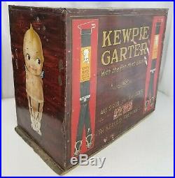 KEWPIE Garter store counter Display Cabinet 1920s Tin sign Original Rare