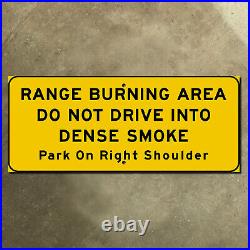 Kansas range burning area Topeka Wichita highway marker road guide sign 24x10