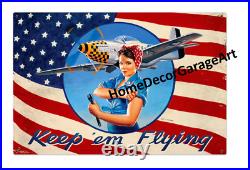 Keep Them Flying Airplane Aircraft Aviation Metal Sign, Vintage Style Garage Art Keep Them Flying Airplane Aircraft Aviation Metal Sign, Vintage Style Garage Art