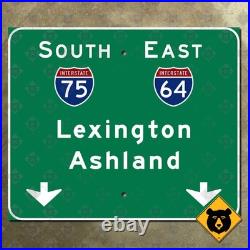 Kentucky Interstate 75 south 64 east Lexington Ashland highway road sign 18x15
