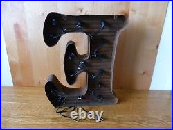LG BROWN VINTAGE STYLE LIGHT UP MARQUEE LETTER E, 24 TALL novelty rustic sign