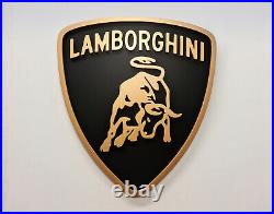 Lamborghini Motor Vehicle Wall Plaque Wooden Sign Art Car Garage Lambo Man Cave