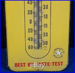 Large 25 Vintage RC Royal Crown Cola Soda Pop Metal Thermometer Sign 1940's 50s