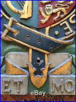 Large British Royal Coat of Arms Vintage Royal Warrant Crest Solid Metal Sign