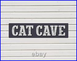 Large CAT CAVE ALUMINUM SIGN Wall Art Custom Cat House Corner Sign Personalized