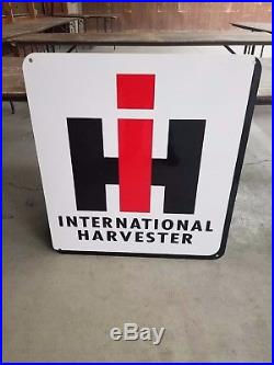 Large IH International Dealer Metal Sign Vintage Farm Tractor Porcelain Style