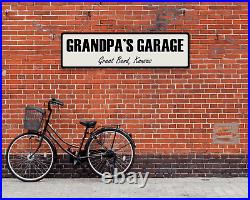 Large Metal Sign Grandpa's Garage Personalized Vintage Car Service Workshop 72