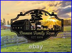 Large Personalized Metal Sign, Custom Farmhouse Sign, Barn Country, Dad's Gift