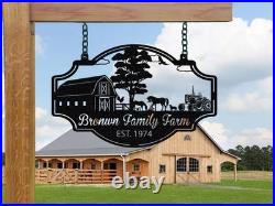 Large Personalized Metal Sign, Custom Farmhouse Sign, Barn Country, Dad's Gift