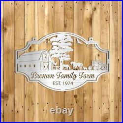 Large Personalized Metal Sign, Custom Farmhouse Sign, Barn Country, Dad's Gift