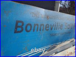 Large Rare Vintage Bonneville Salt Flats Racing Advertising 48 Metal Sign