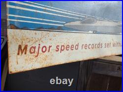Large Rare Vintage Bonneville Salt Flats Racing Advertising 48 Metal Sign