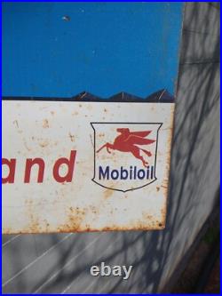 Large Rare Vintage Bonneville Salt Flats Racing Advertising 48 Metal Sign