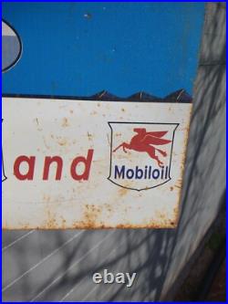 Large Rare Vintage Bonneville Salt Flats Racing Advertising 48 Metal Sign