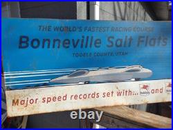 Large Rare Vintage Bonneville Salt Flats Racing Advertising 48 Metal Sign