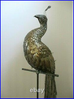 Large Sergio Bustamante Signed & Numbered Metal Peacock Sculpture withStand