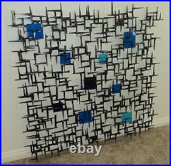 Large Signed Corey Ellis Abstract Modern MCM Wall Sculpture Metal Vintage Style