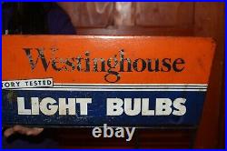 Large Vintage 1950's Westinghouse Lightbulbs Light Bulbs 30 Metal Sign WithMount