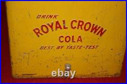Large Vintage 1950s RC Royal Crown Cola Soda Pop Metal Picnic Cooler WithTray Sign
